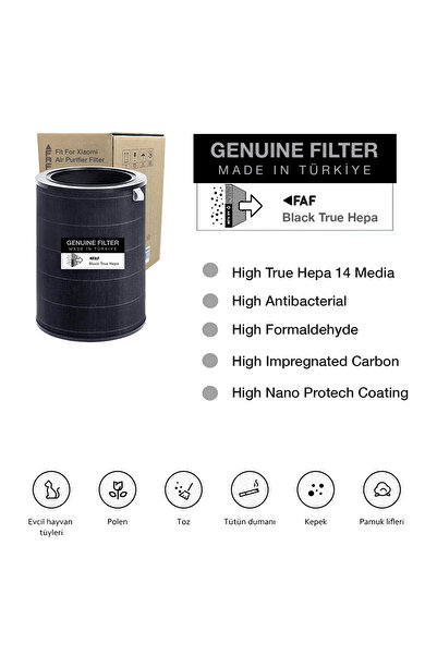 FAF FİLTRE Model 3C Smoke True Hepa 14 Filtre Xiaomi Mi Uyumlu Air Purifier 3C Filtre Model: AC-M14-SC