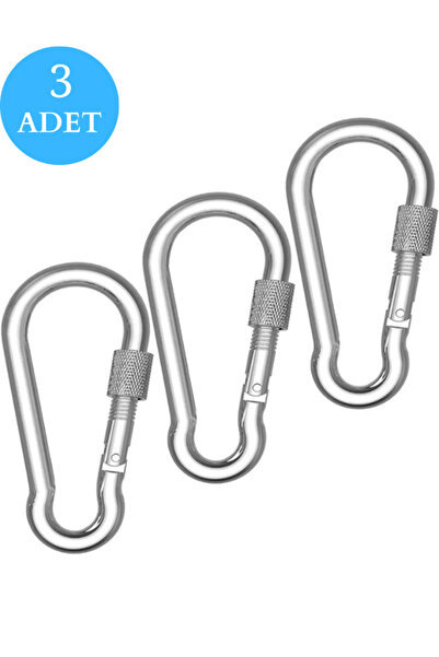 kamp dükkanı 3 Adet 6 Mm Karabina Yaylı Galvanizli Çelik Salıncak Hamak Askı ...