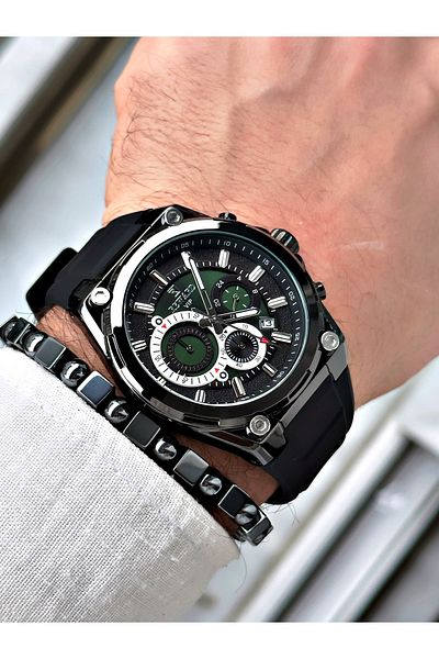 Reward Black Silicone men's Wristwatch and Bracelet Gift - Stylish Design Sports Design