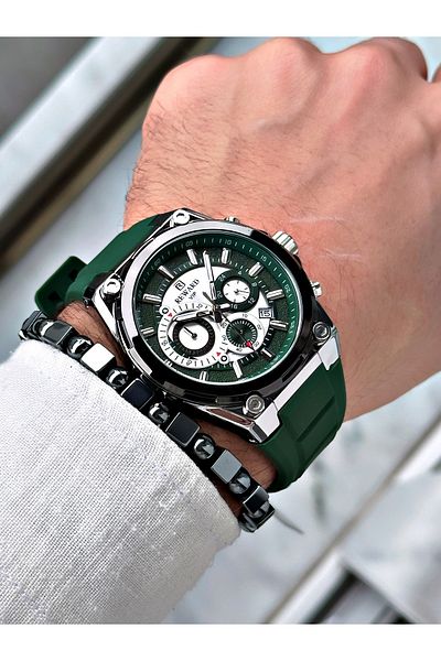 Reward Black Silicone Men's Wristwatch - Stylish Sports String, Bracelet Gift