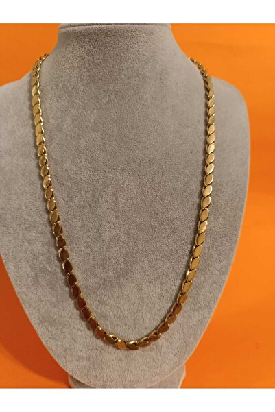 Renna altın kaplama kalın  arpa model uzun kolye