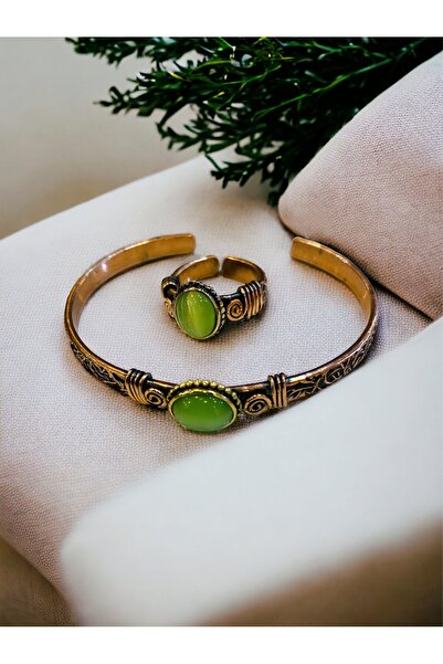 kapris concept Natural Stone Anti-Allergic Bracelet and Ring Set - Pure Copper