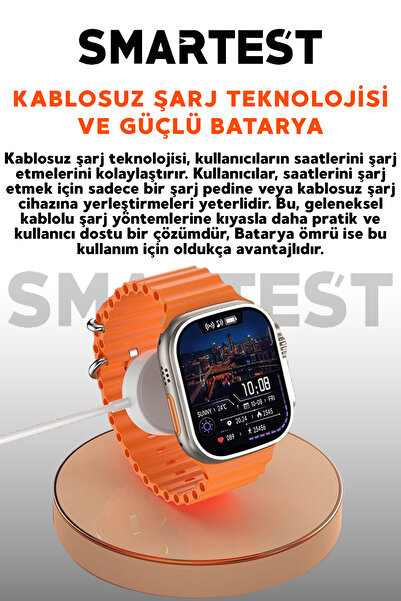 SMARTEST Arama Özellikli Tüm Telefonlarla Uyumlu 3 Tuşlu Türkçe Yeni Versiyon Ultra Akıllı Saat Sensörlü