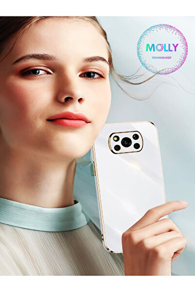 Molly Samsung Galaxy S20 PLUS İçin Petrol Mavisi Kenarları Gold Detaylı Lüks Silikon Kılıf