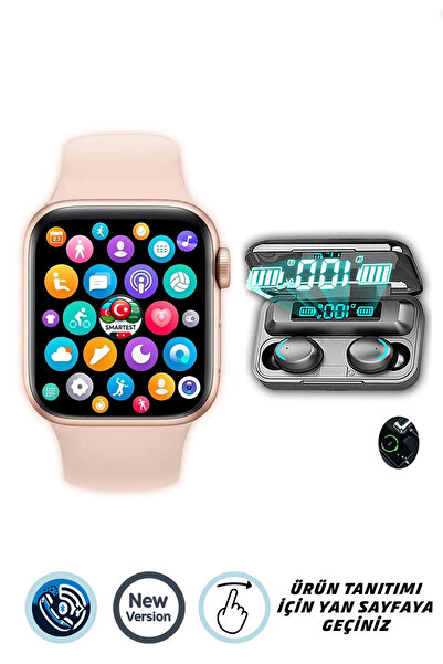 SMARTEST Arama Özellikli Tüm Telefonlarla Uyumlu Yeni Versiyon Akıllı Saat ve Dokunmatik Bluetooth Kulaklık