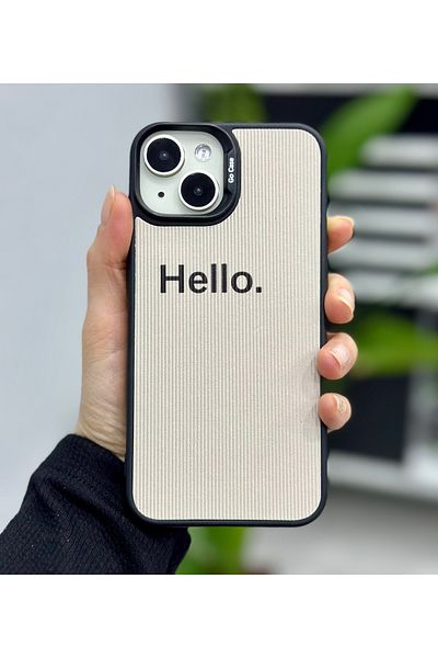Go Aksesuar حافظة بتصميم Hello متوافقة مع هاتف Iphone 13 و14