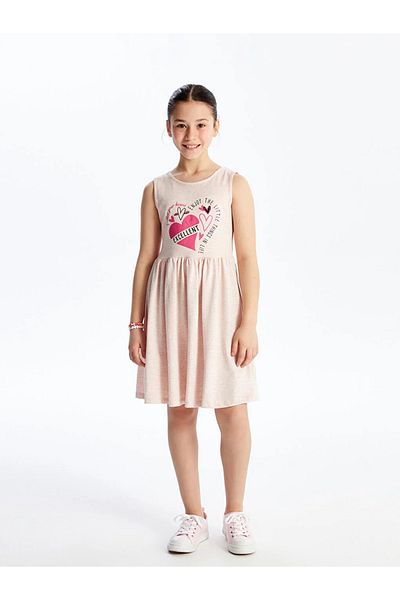 LC Waikiki LCW Kids Crew Neck Printed Girl's Dress