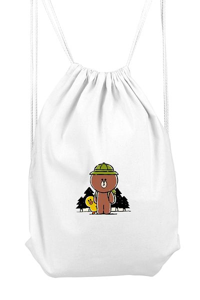 herotasarım Αθλητικό σακίδιο πλάτης Line Brown Friends - Bll4612