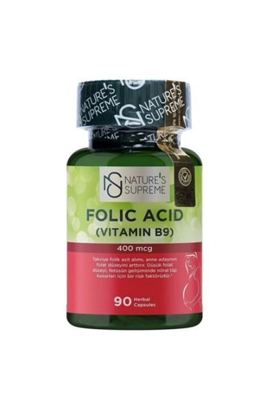 Nature's Supreme Folic Acid 400 Mcg 90 Capsules
