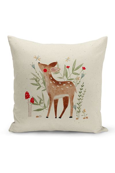 Bertille Home Child Baby Double-Sided Digital Printed 4-Piece Throw Pillow Case Set (Kids Children Cushion Cover)