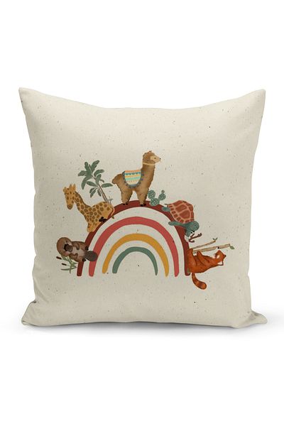 Bertille Home Set of 4 Digital Printed Double Sided Children's Baby Throw Pillow Covers