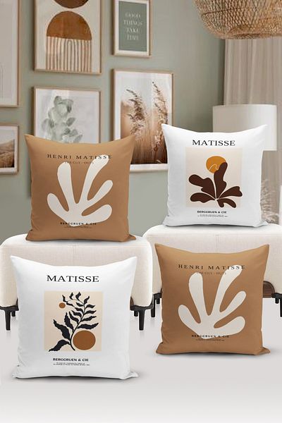 Bertille Home Комплект от 4 калъфки за възглавници с двустранен дигитален печат Art Series (Art Cover Set)