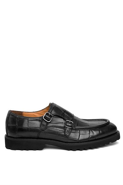 Ayakkabı Fuarı Elit KN050 M1202 Ανδρικά παπούτσια casual από γνήσιο δέρμα μαύρο