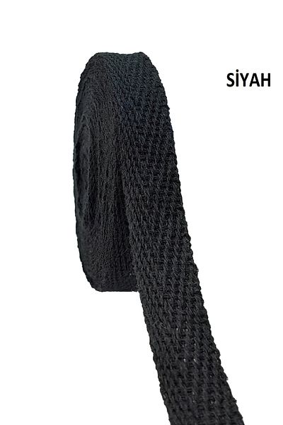 U5 FASHION 20 Meters Length 1 Centimeter Width Herringbone Extrafor Black Narrow Woven Strip