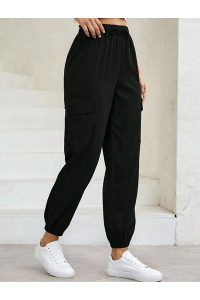 Viyamo Women's Two Thread Fabric Trousers with Cargo Pockets