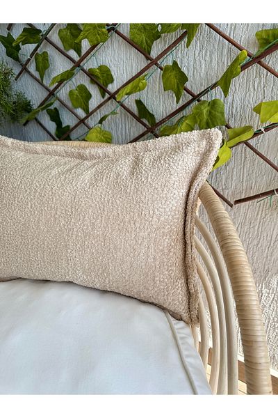 Decamor home Soft Beige Bohemian Throw Pillow Cover