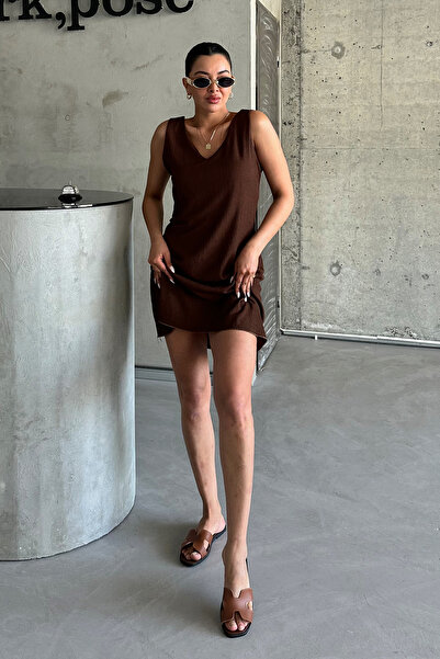 MODAGEN Γυναικείο καλοκαιρινό φόρεμα με άνετη εφαρμογή με λαιμόκοψη V