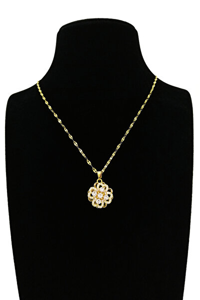 Limezon Clover Steel Necklace - Zircon Stone Detailed