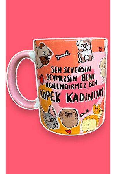 City Glow Köpek Kadınıyım Dog Mom Hediyelik Kupa Bardak