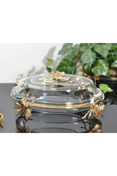 DUKKANI ISTANBUL بوركام ذهبي بيضاوي مع غطاء فراشة