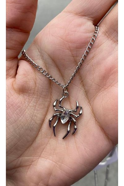 Köstebek Zircon Stone Spider Necklace