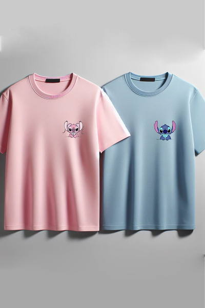 Vordevia Συνδυασμός μπλουζών Stitch and Lilo Printed Oversize Lover