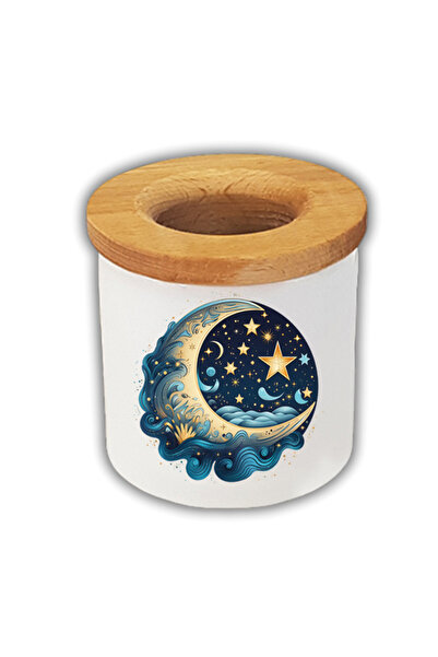 lili hediyelik Suport pentru stilouri cu lună și stele imprimate pe fundal al...