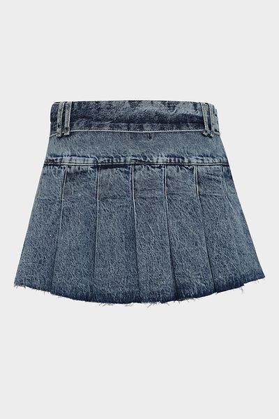 Açelya Okcu Fustă plisată Snow Wash Fustă mini de damă Jean