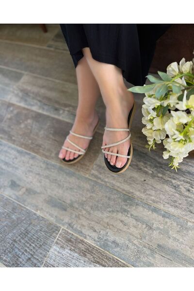 TRODONS Γυναικείες καλοκαιρινές ορθοπεδικές παντόφλες Monica Model Stone