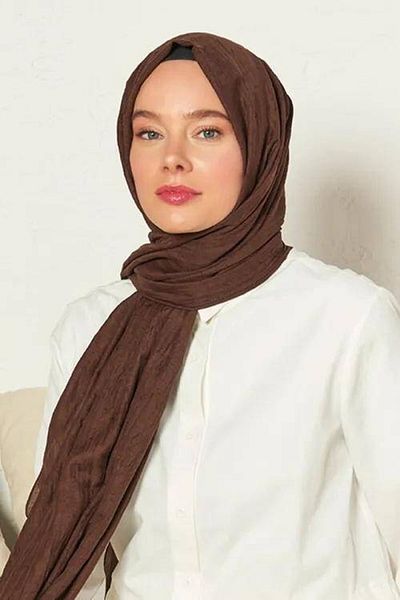 Aksesuar Natural Bamboo Shawl with Bitter Coffee Tones - Your Warmth and Comfort Decorated Shawl is Always Next to You!