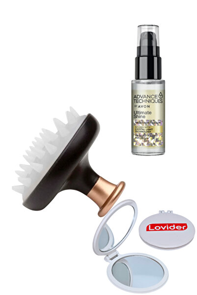 AVON Hair Care Massage Comb + Shine Hair Serum 30ml + Lovider Pocket Mirror
