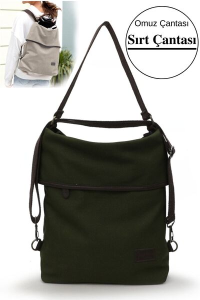 Cappadocia Vintage 3210 Kyra Kadın Yeşil Omuz Sırt El  %100 Pamuk Kanvas Kuma...