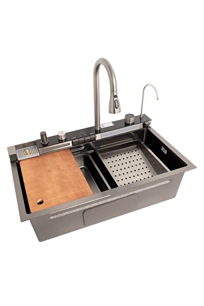 DEKO TURKEY Çok Fonksiyonlu Lavabo, Şelale Evye Dijital Göstergeli Evye Piyan...