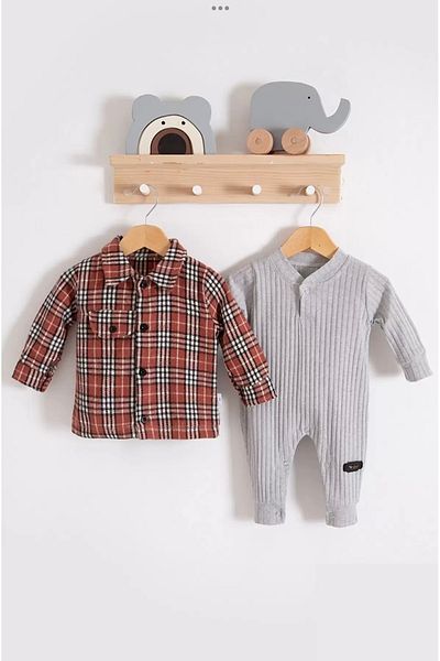 Bebeğin 50 Tonu Baby boy woody shirt buttoned jumpsuit 2-piece set 100% Cotton 3 6 9 12 18 months