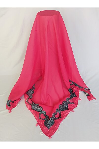 Bircan Hediyelik التطريز الوردي - ندفة الثلج، وشاح غطاء الرأس وقماش الصلاة