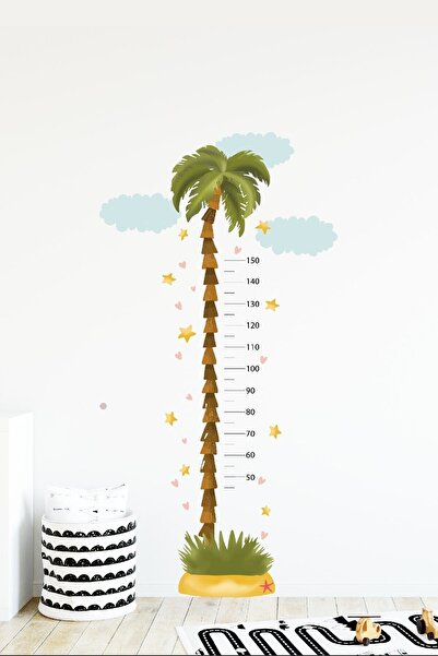 KanvasSepeti 0  Palmiye Ağacı Boy Ölçer Duvar Sticker Seti Renkli