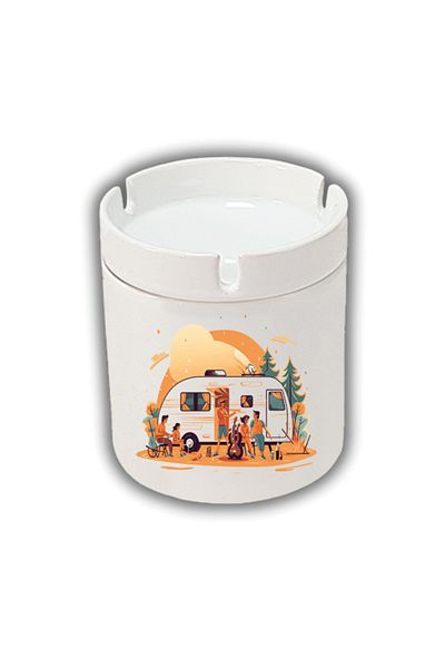 lili hediyelik Δίσκος στάχτης με τυπωμένο τασάκι Camping Trip