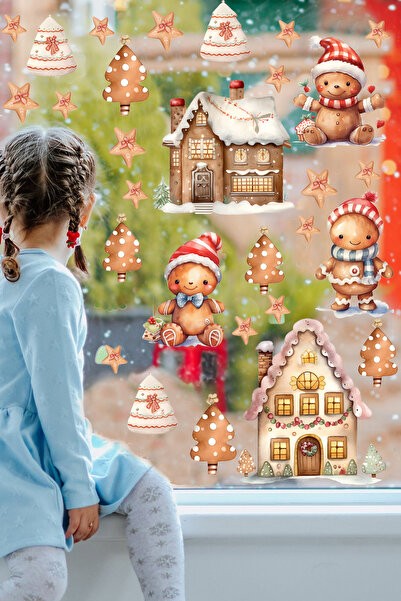 KanvasSepeti Коледни човечета от джинджифилови сладки Весела Нова година град...