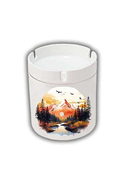 lili hediyelik Nature Scenery Printed Ashtray Ash Tray