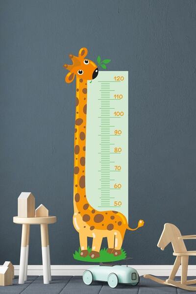 KanvasSepeti Merač visine sa temom zbunjene žirafe