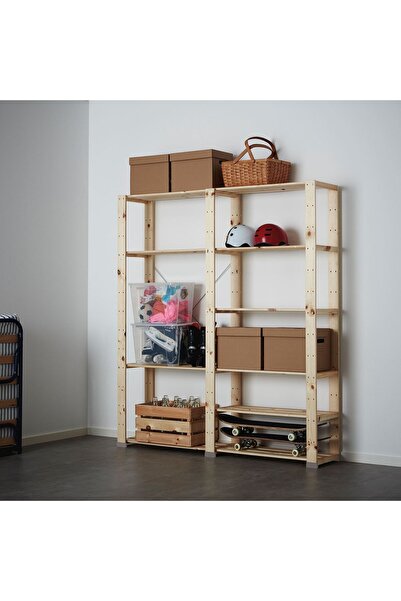 IKEA raf ünitesi, çam, 230x50x171 cm, 154x31x171 cm, 78x50x171 cm