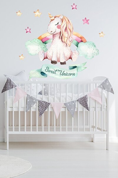KanvasSepeti Set de autocolante de perete cu unicorn înstelat