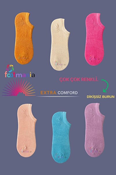 footmania 6'' pár dámských vícebarevných ponožek na tenisky (VYSOKÁ BAVLNA)