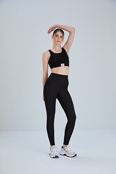 Thin Shop High Belt Recovery Black Tights with Pockets