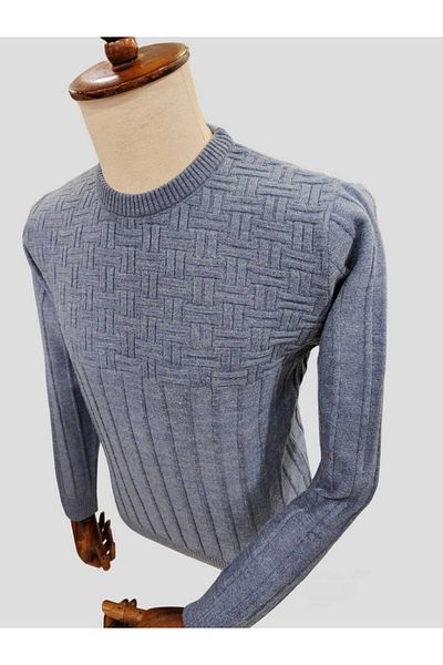 Sarar Patterned 0 Collar Interview Sweater