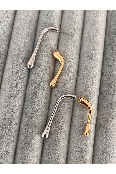 Hoop jewelery Steel Mounted Double Color Earrings
