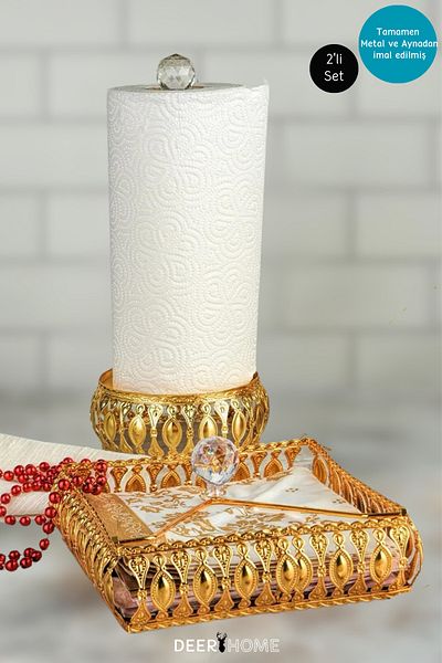Passionis 2-Piece Metal Towel and Square Napkin Holder, Presentation Holder, Treat Holder
