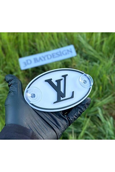 3dbaydesign Etiketçilere Özel Oval (LOUIS VUTTION) Cam Süsü Pleksi Vantuzlu Arma