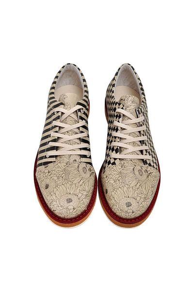 Dogo Women's Vegan Leather Beige Casual Shoes - Black & White Design