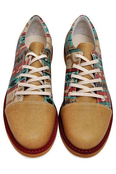 Dogo Women's Vegan Leather Multicolored Casual Shoes - Camel Colors Design